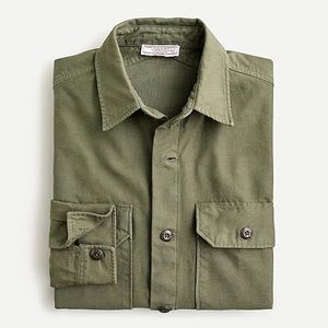 Wallace & Barnes garment-dyed seaside twill work shirt (Orange)